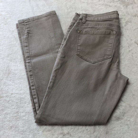 RW & Co Taupe Denim Straight Leg Pants - Picture 1 of 10